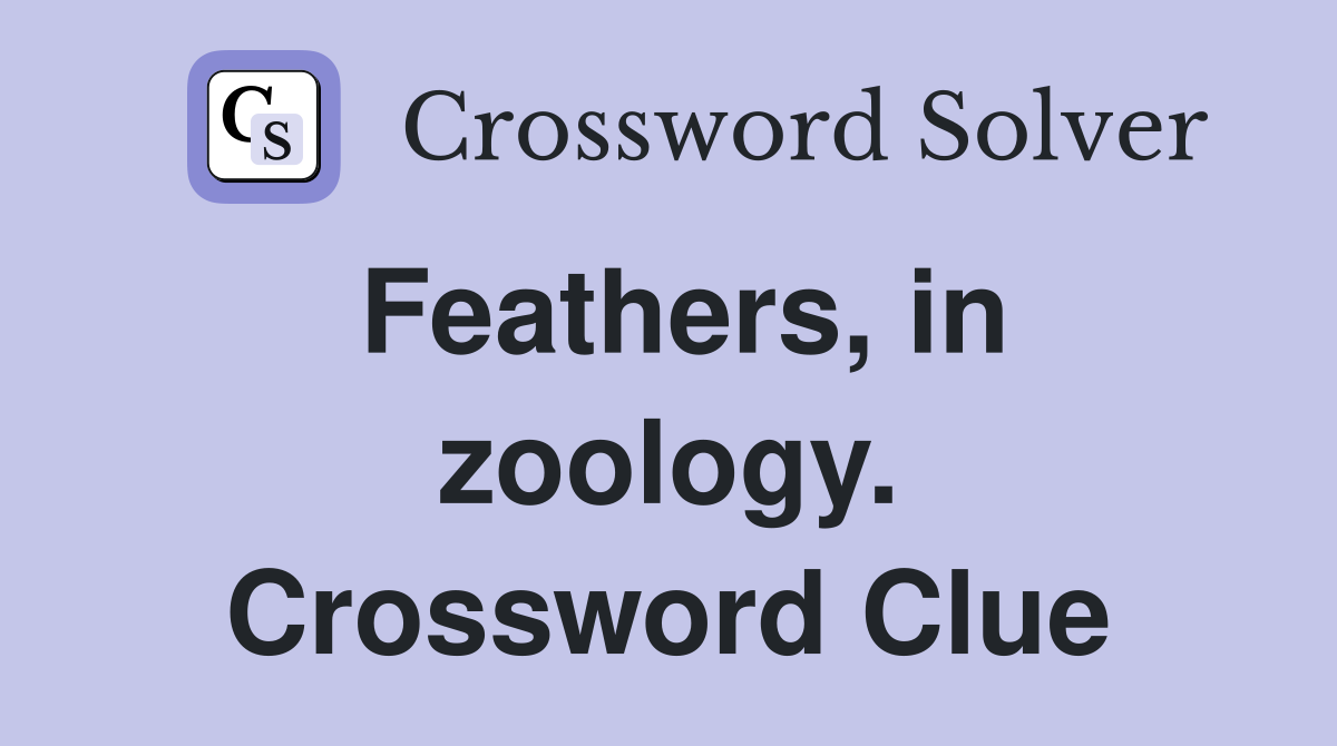 Feathers, in zoology. Crossword Clue