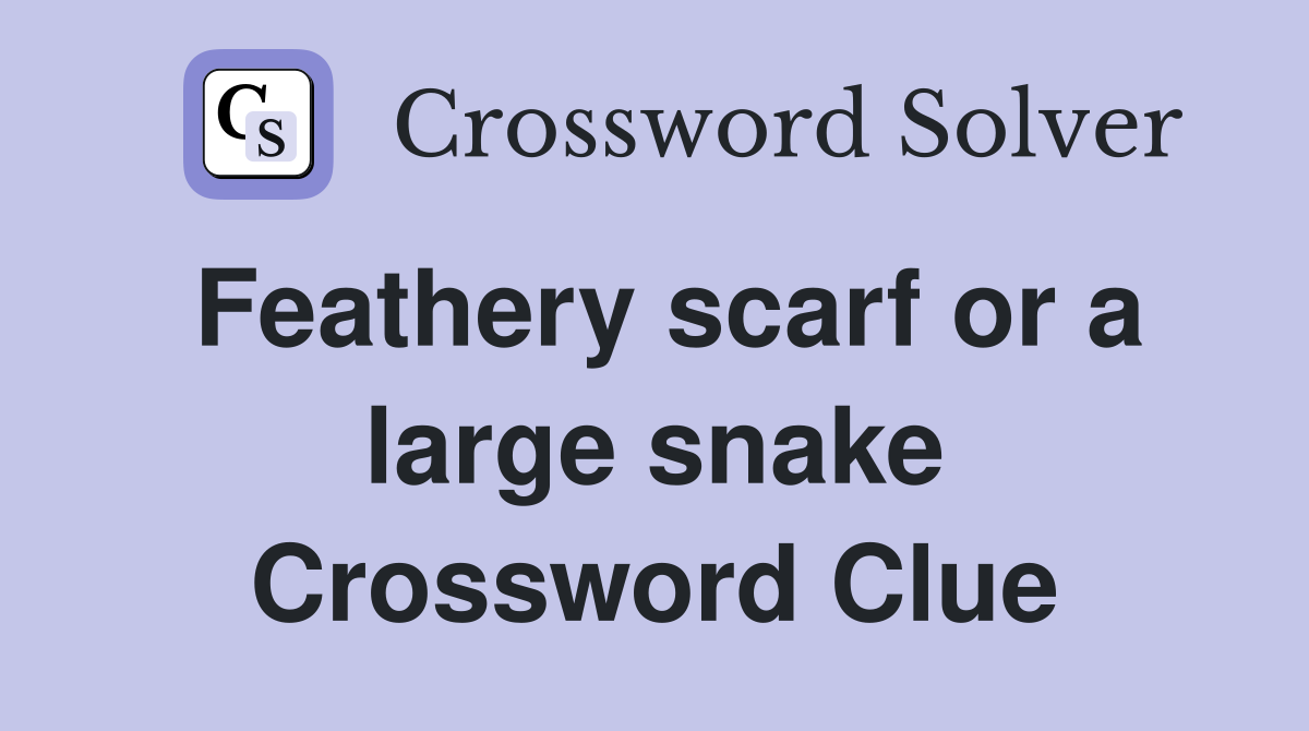 Feathery scarf or a large snake Crossword Clue
