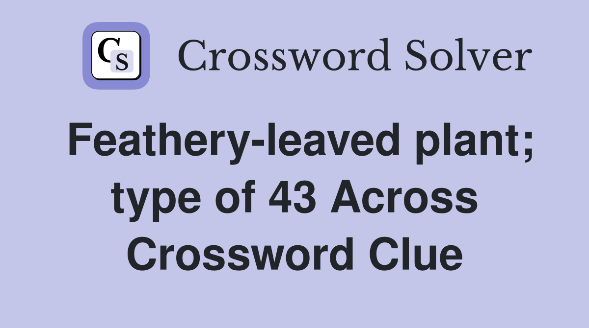Feathery-leaved plant; type of 43 Across Crossword Clue