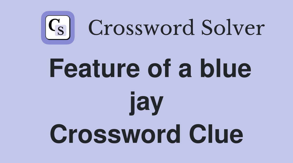 Feature of a blue jay Crossword Clue