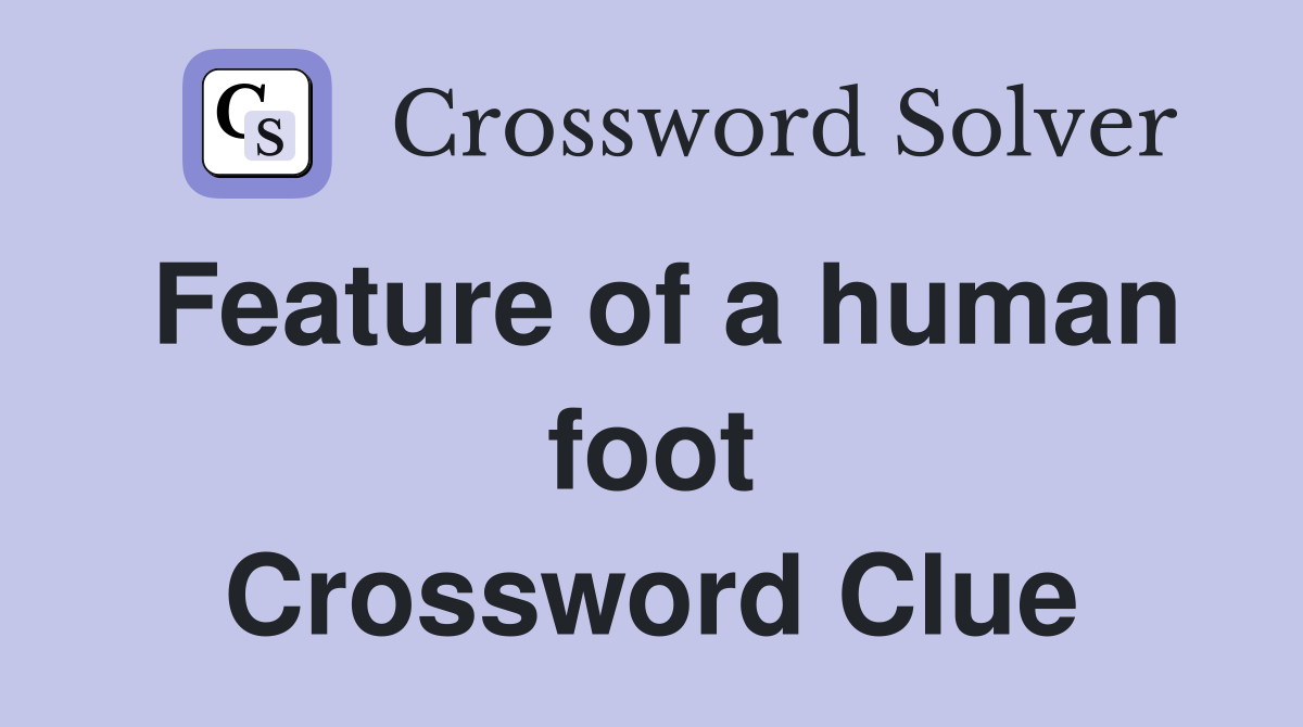 Feature of a human foot Crossword Clue