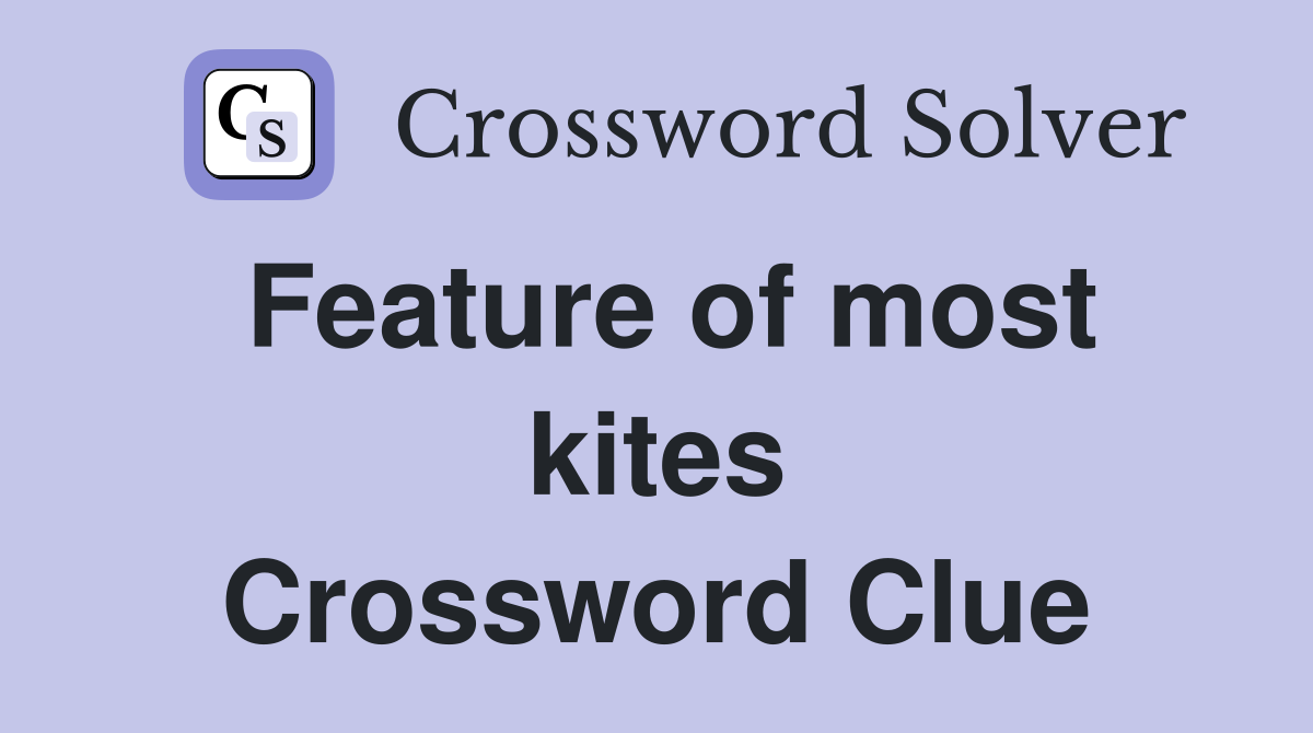 Feature of most kites Crossword Clue