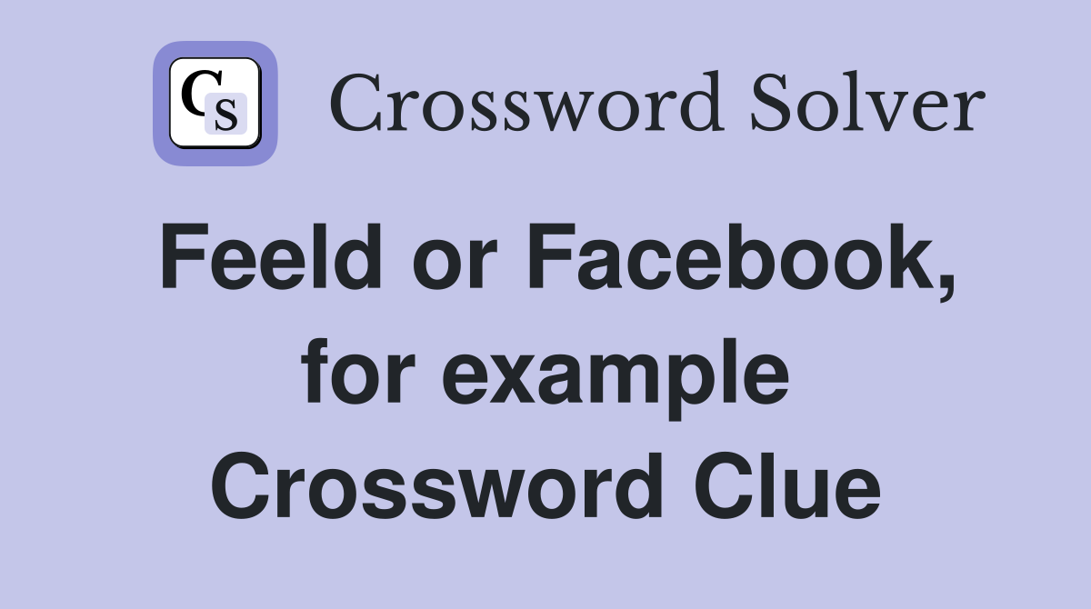 Feeld or Facebook, for example Crossword Clue