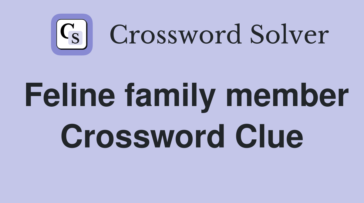 Feline family member Crossword Clue