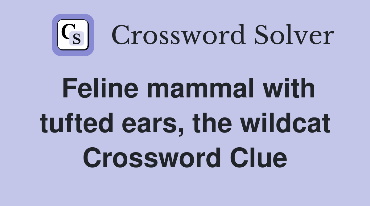 Feline mammal with tufted ears, the wildcat Crossword Clue
