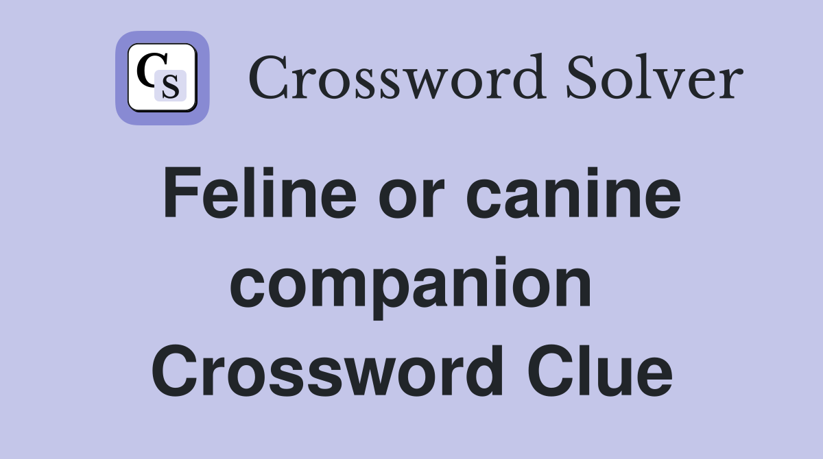 Feline or canine companion Crossword Clue