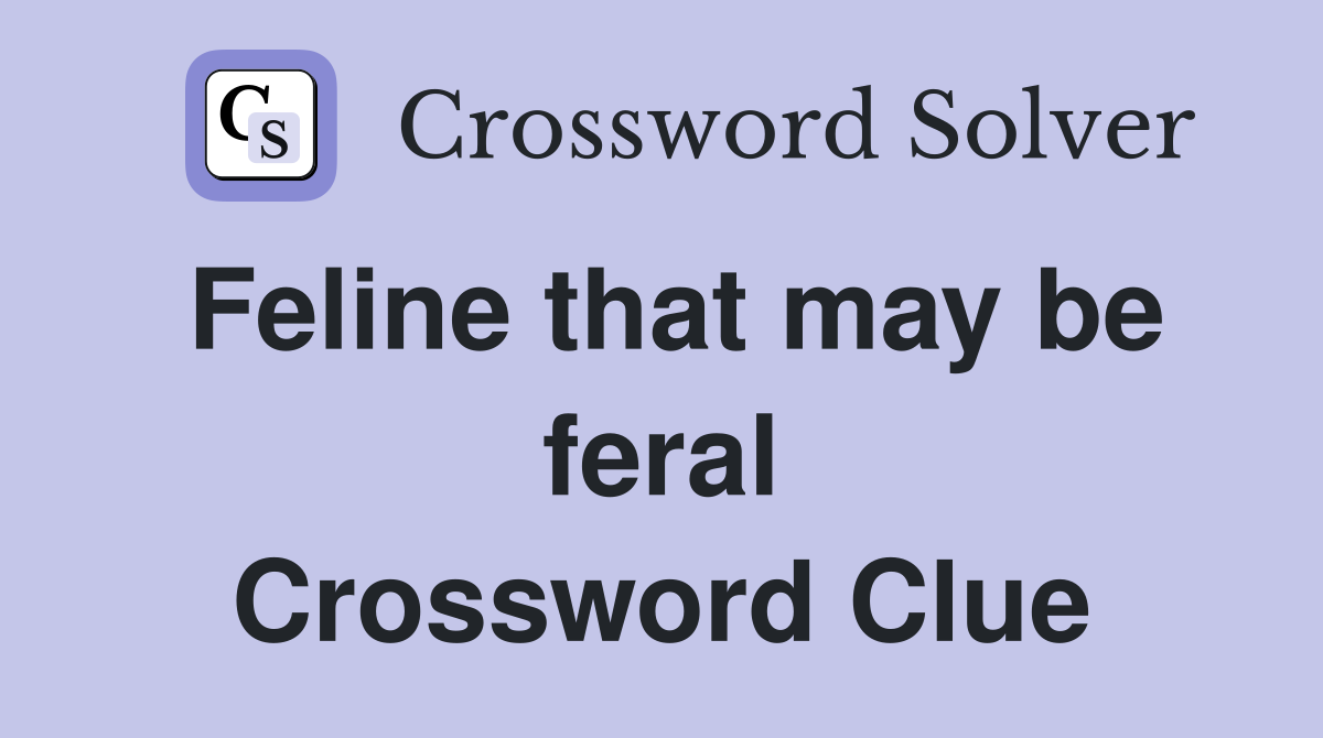 Feline that may be feral Crossword Clue