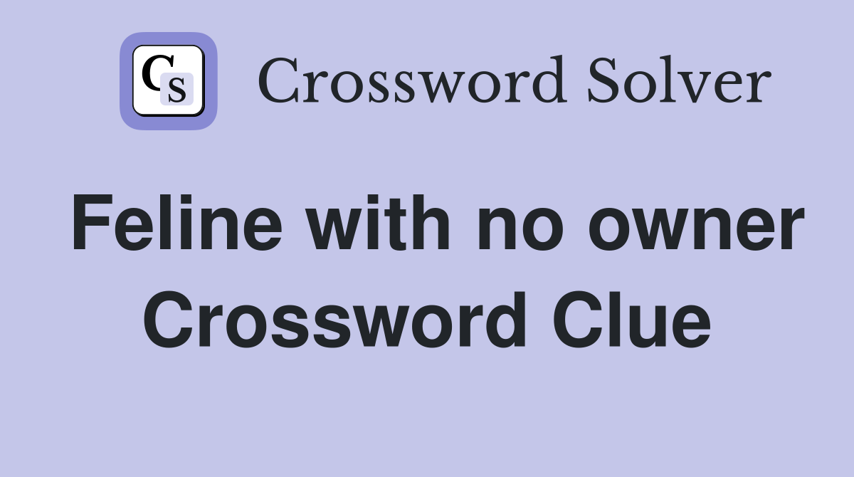 Feline with no owner Crossword Clue