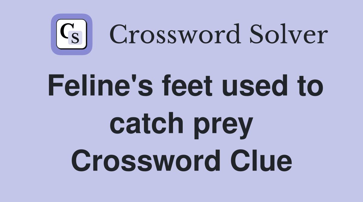 Feline's feet used to catch prey Crossword Clue