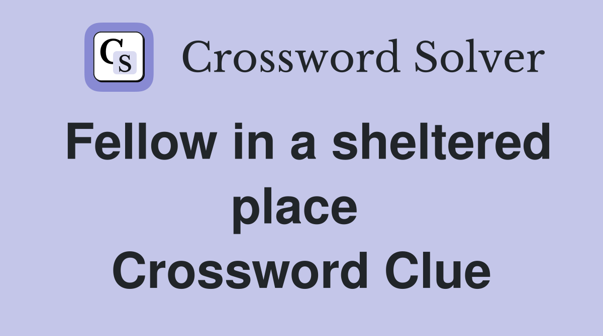 Fellow in a sheltered place  Crossword Clue