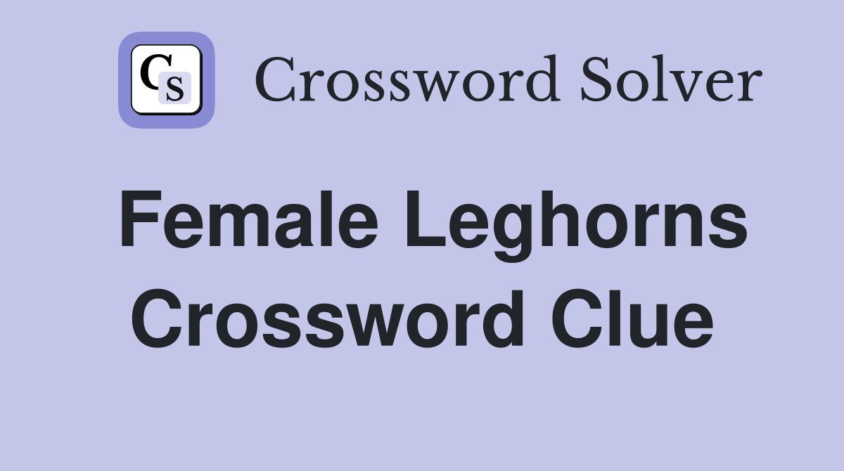 Female Leghorns Crossword Clue