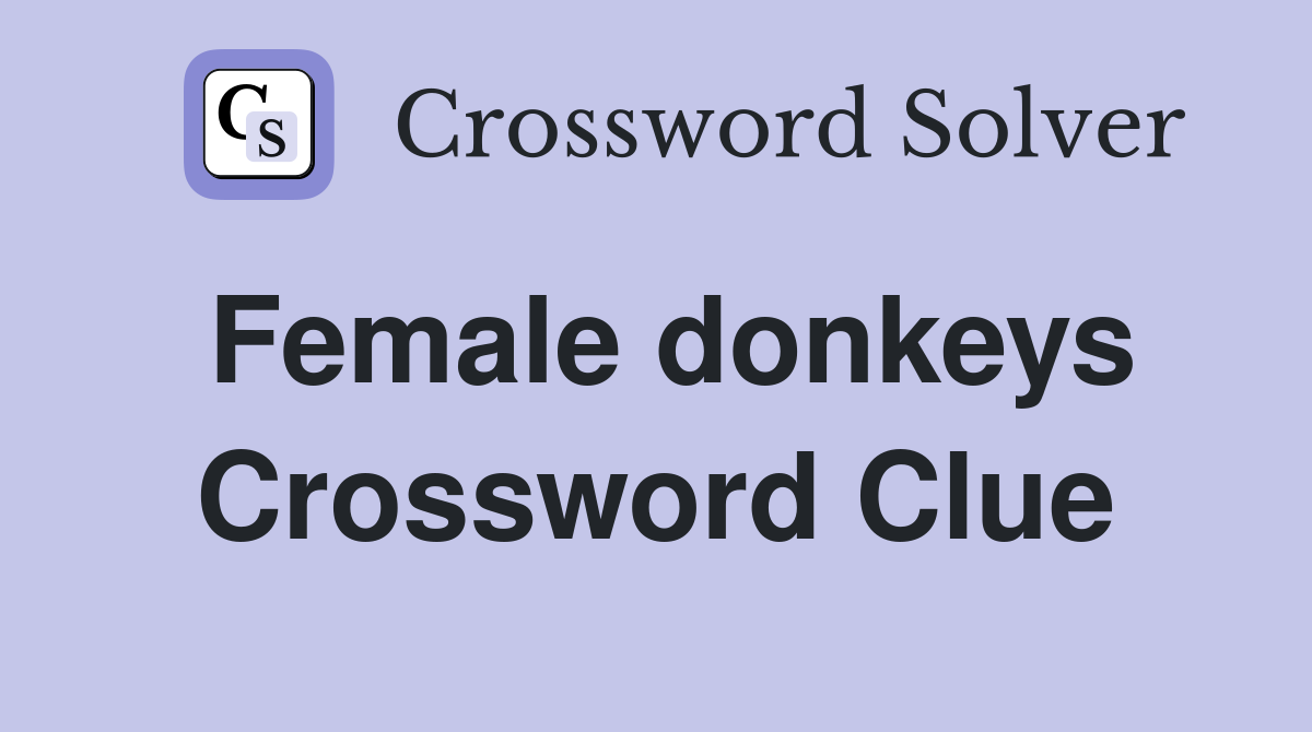 Female donkeys Crossword Clue
