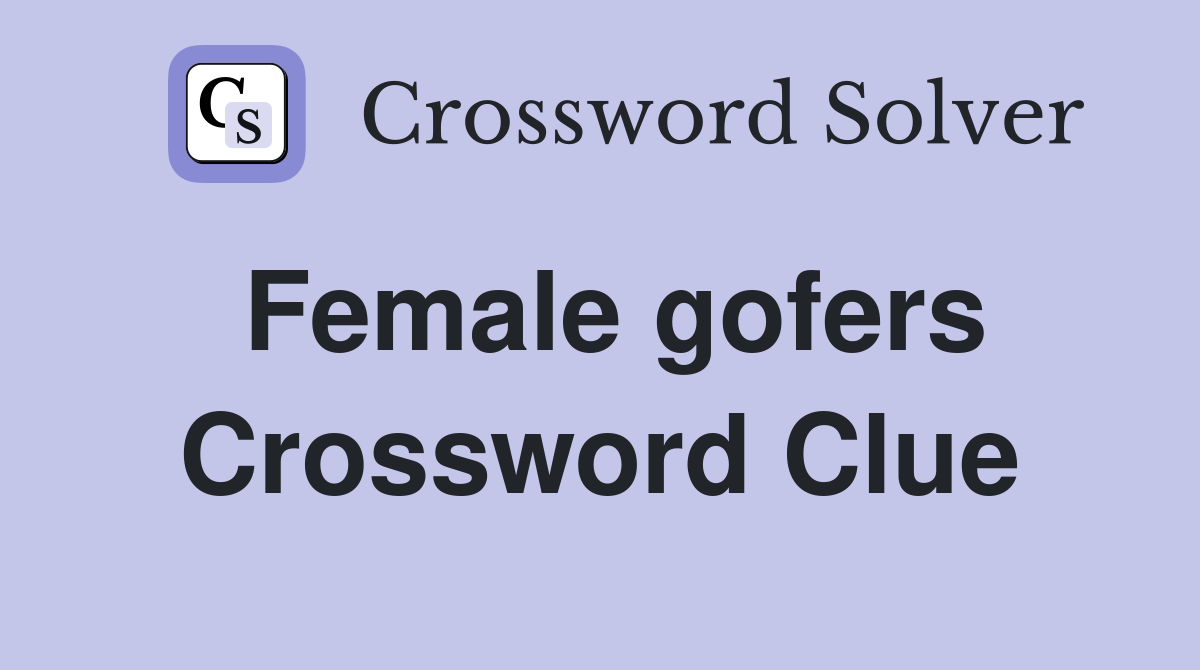 Female gofers Crossword Clue