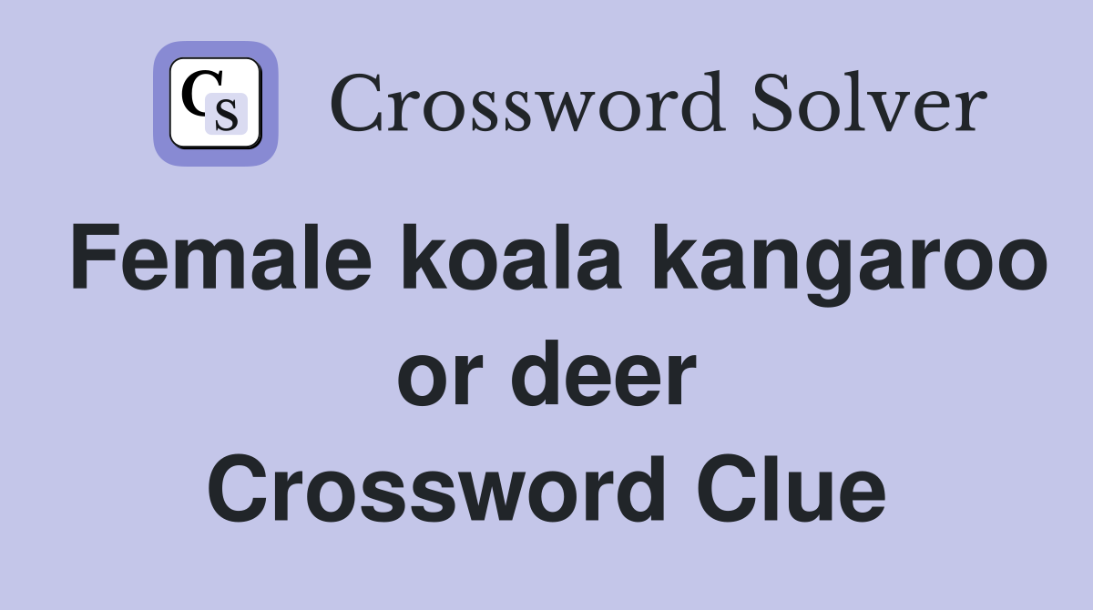 Female koala kangaroo or deer Crossword Clue