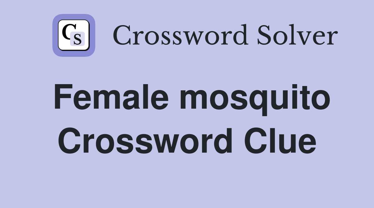 Female mosquito Crossword Clue