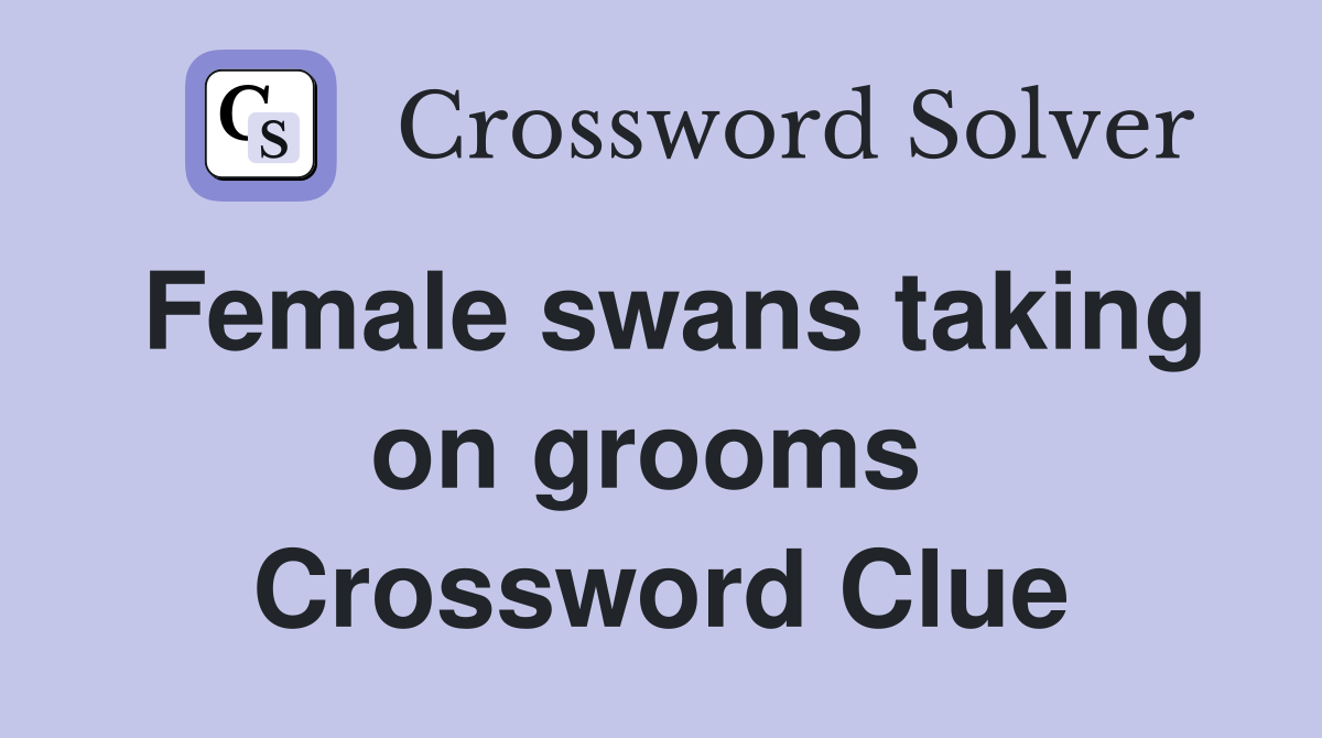 Female swans taking on grooms  Crossword Clue