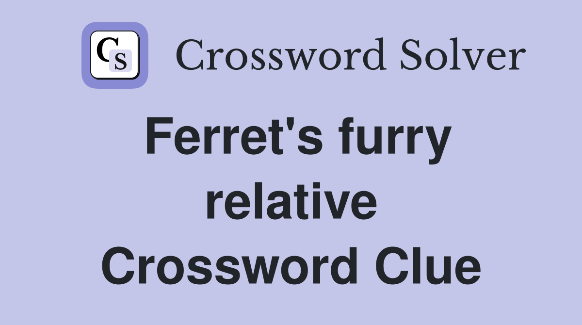 Ferret's furry relative Crossword Clue
