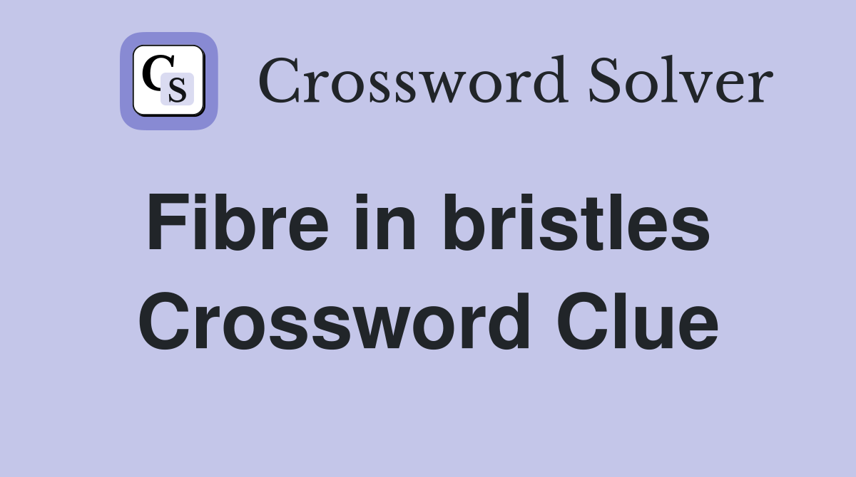 Fibre in bristles  Crossword Clue