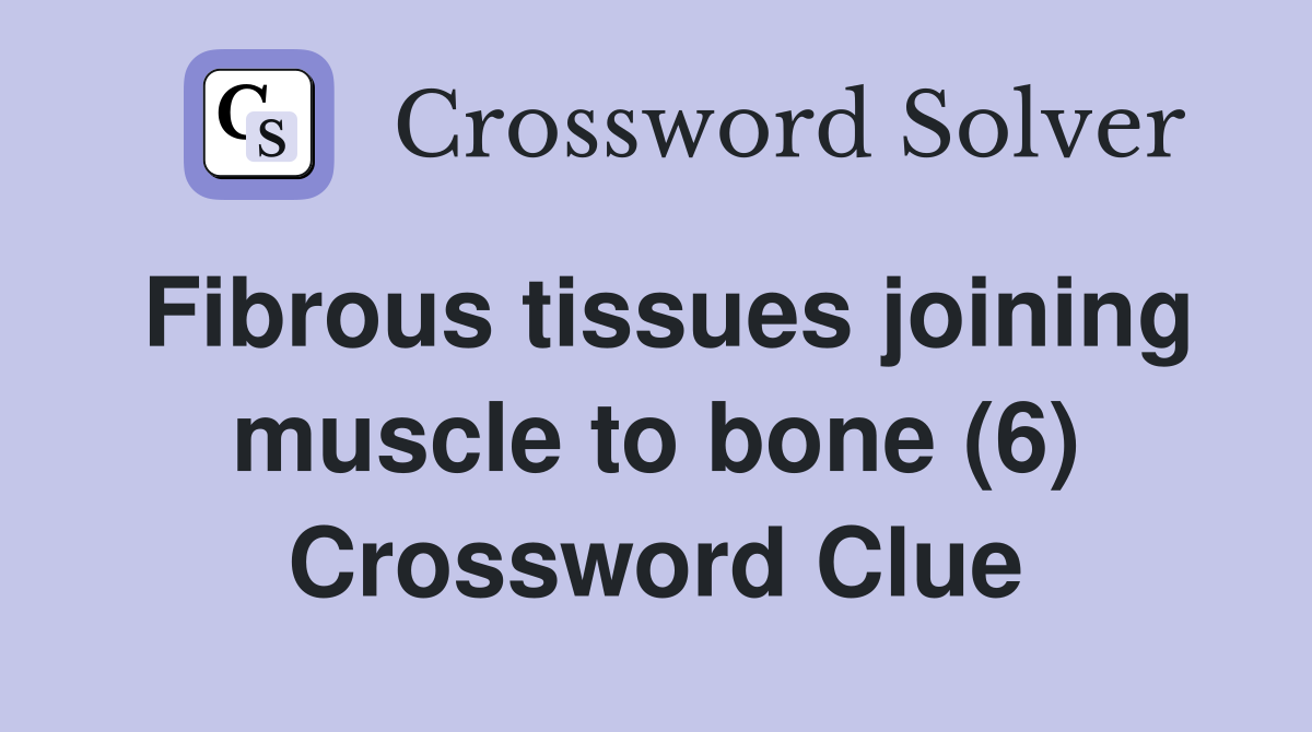 Fibrous tissues joining muscle to bone (6) Crossword Clue