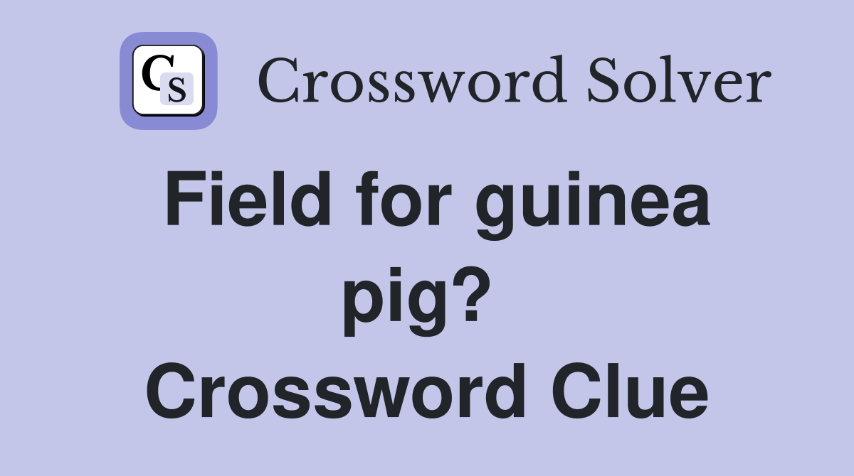 Field for guinea pig?  Crossword Clue