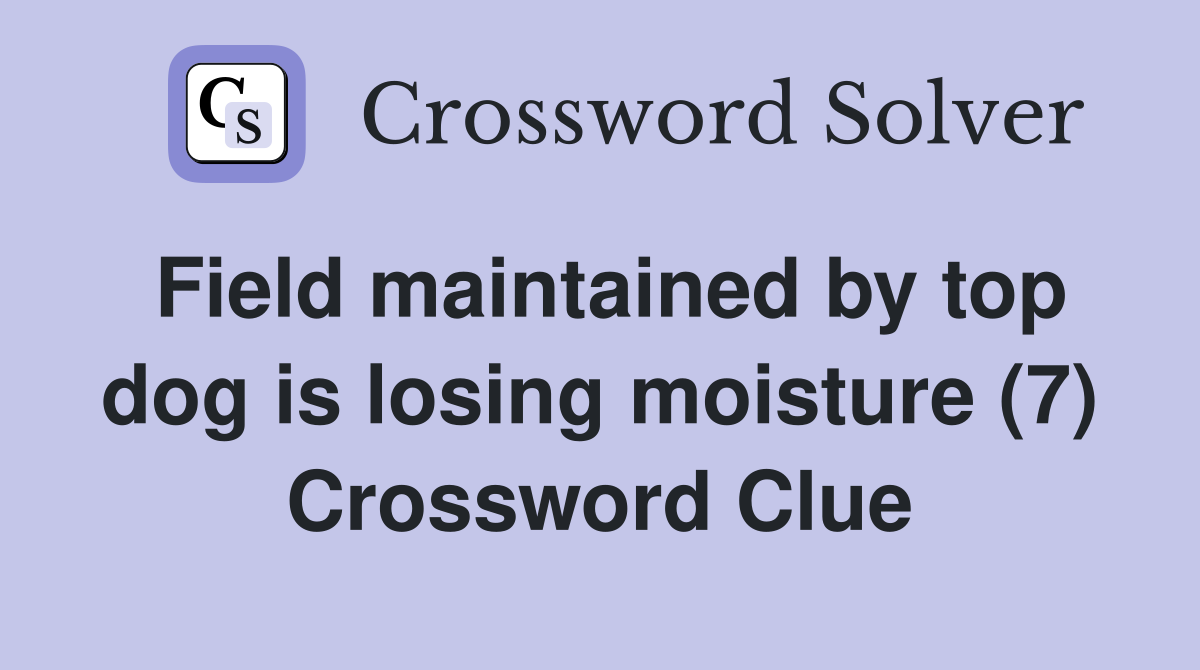 Field maintained by top dog is losing moisture (7) Crossword Clue
