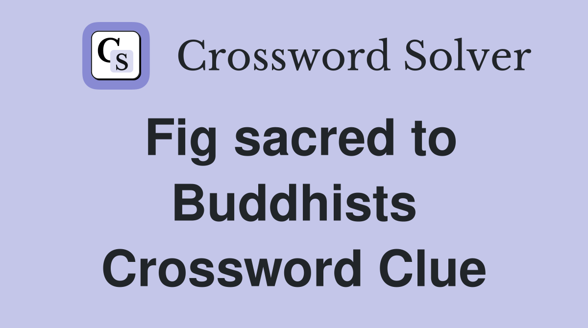 Fig sacred to Buddhists Crossword Clue
