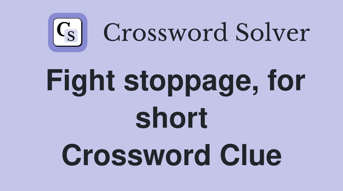 Fight stoppage, for short Crossword Clue