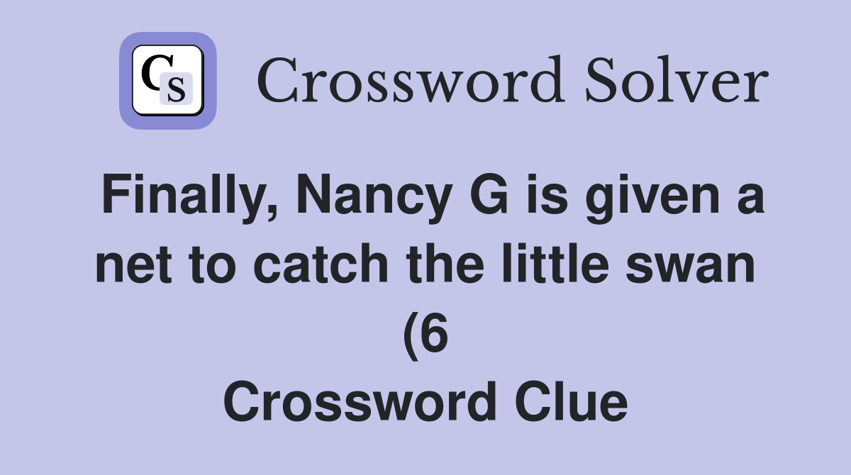 Finally Nancy G is given a net to catch the little swan (6 Finally Nancy G is given a net to catch the little swan (6