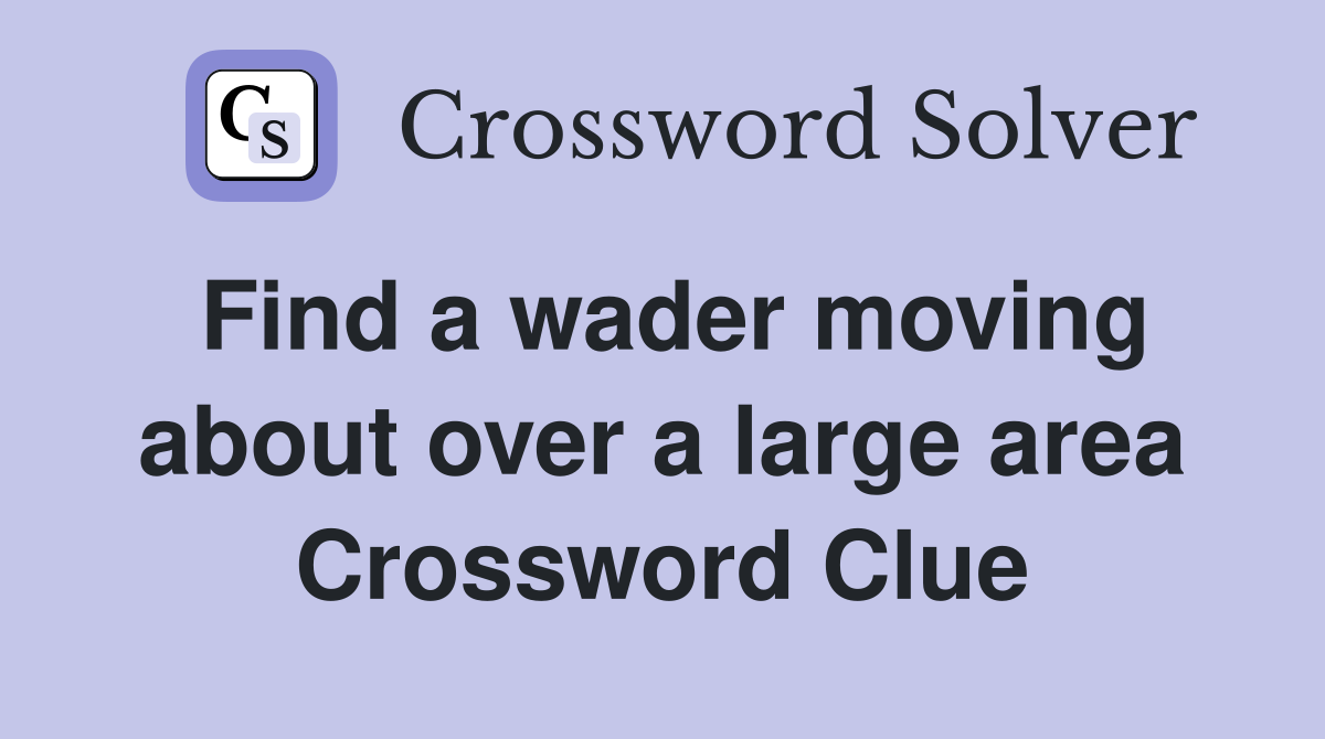 Find a wader moving about over a large area Crossword Clue