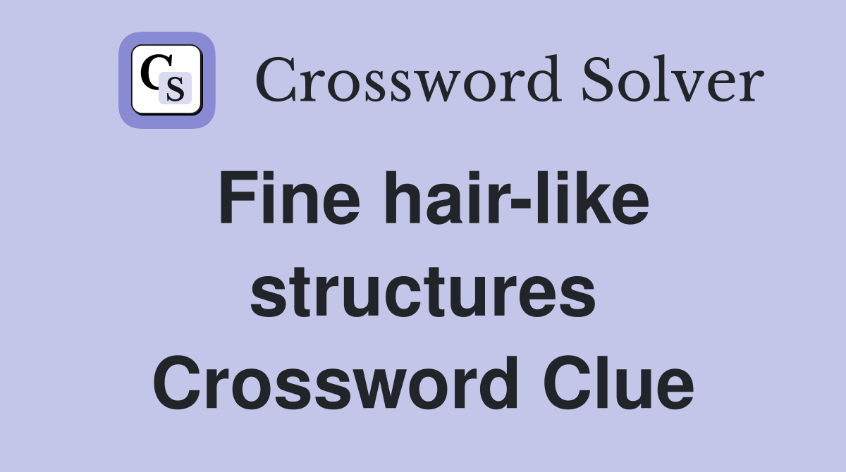 Fine hair-like structures Crossword Clue