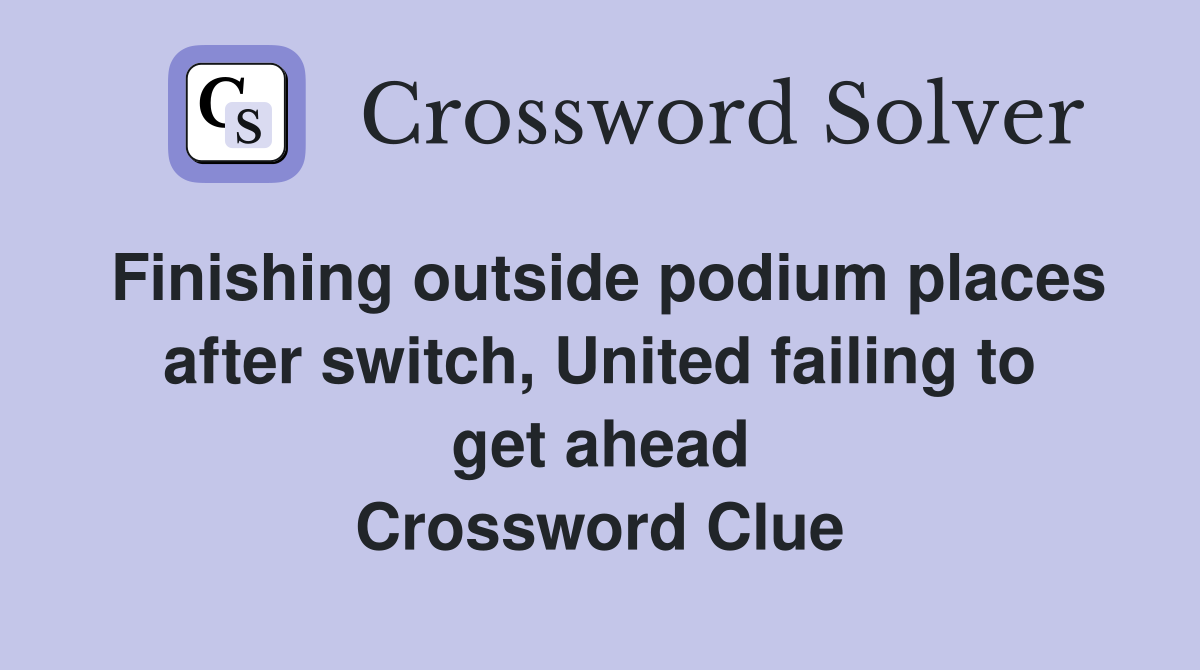 Finishing outside podium places after switch United failing to get