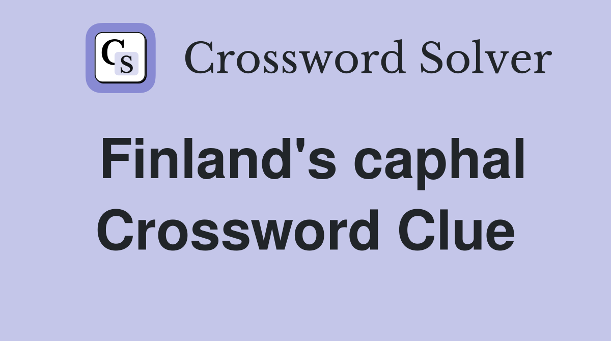 Finland's caphal Crossword Clue