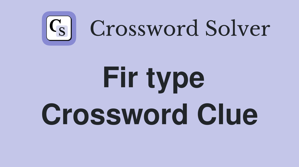 Fir type Crossword Clue