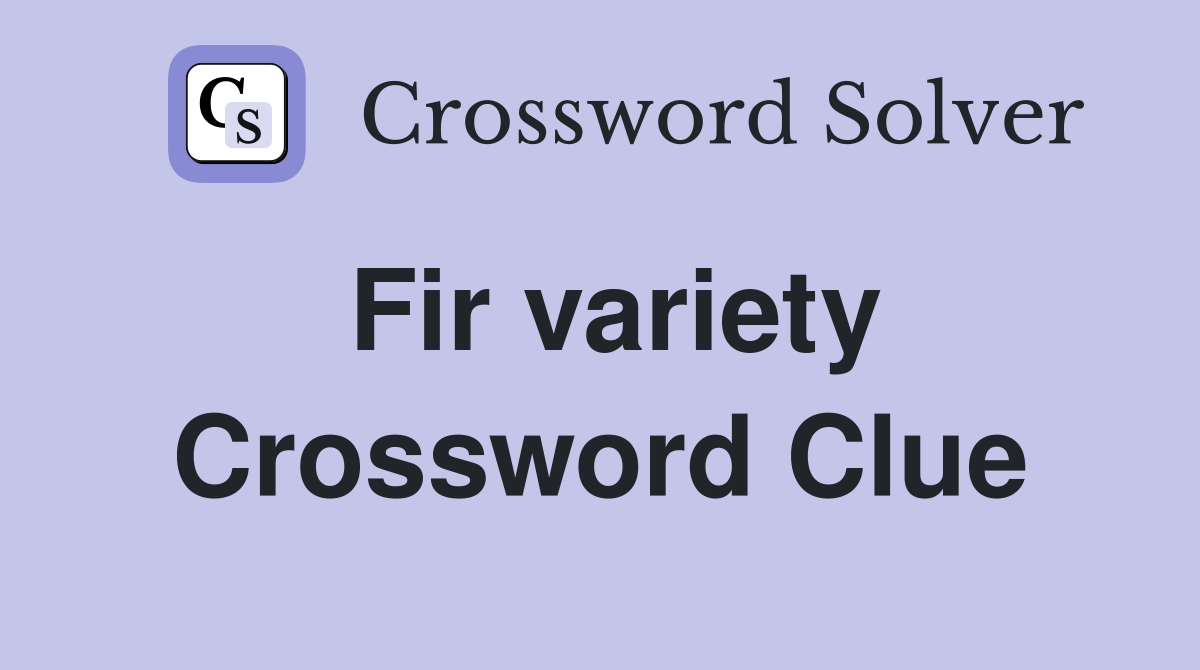 Fir variety Crossword Clue