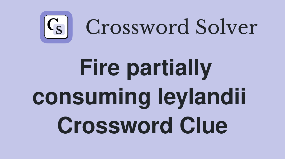 Fire partially consuming leylandii  Crossword Clue