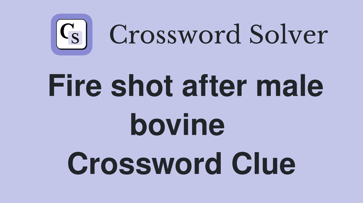 Fire shot after male bovine  Crossword Clue