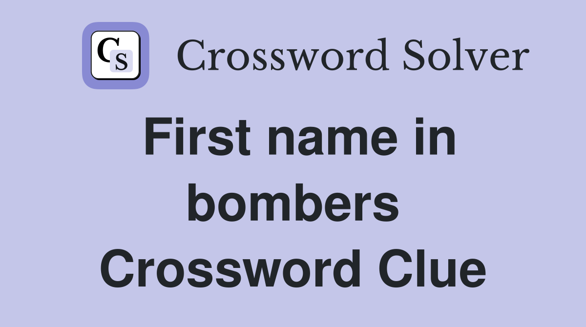 First name in bombers Crossword Clue