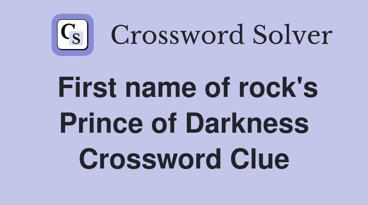 First name of rock's Prince of Darkness Crossword Clue