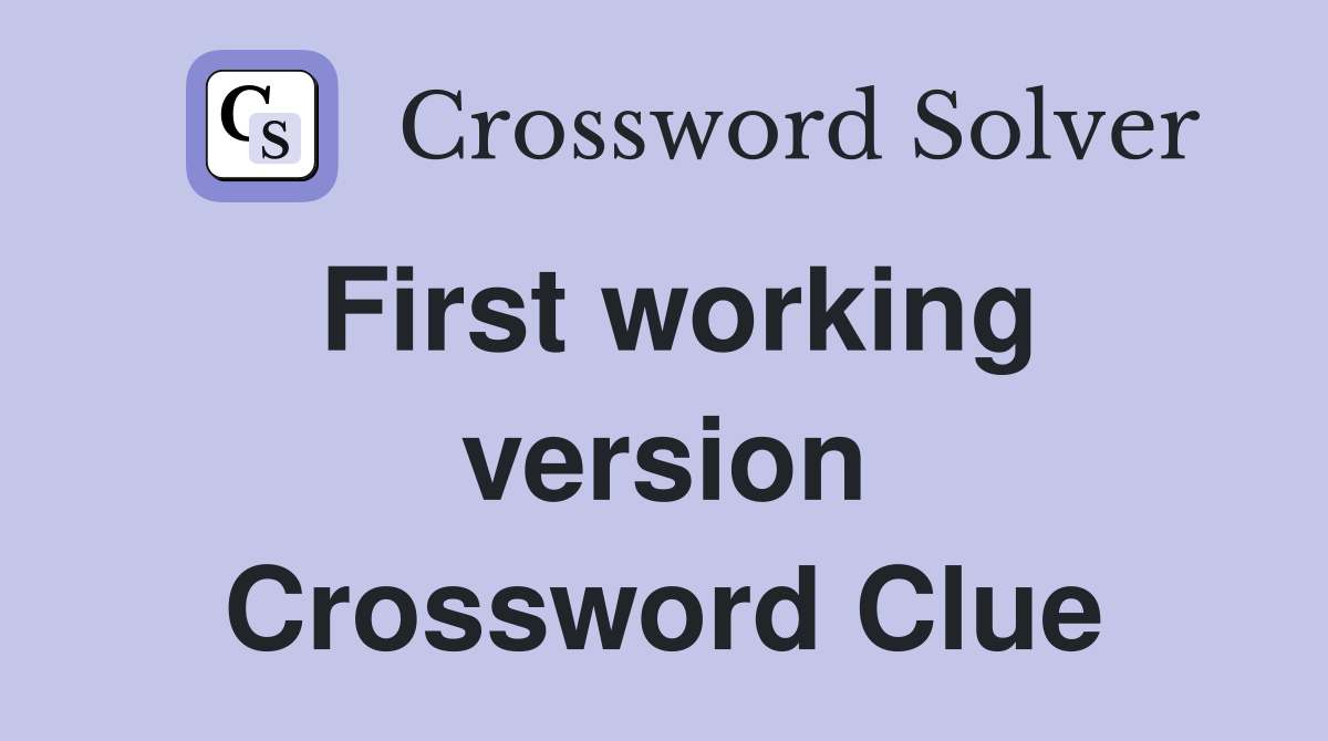 First working version Crossword Clue
