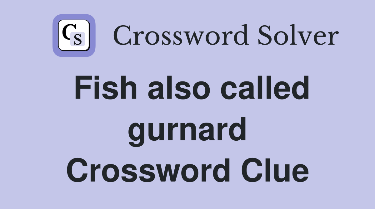 Fish also called gurnard Crossword Clue