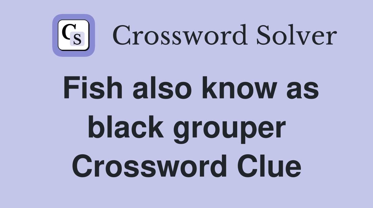 Fish also know as black grouper Crossword Clue