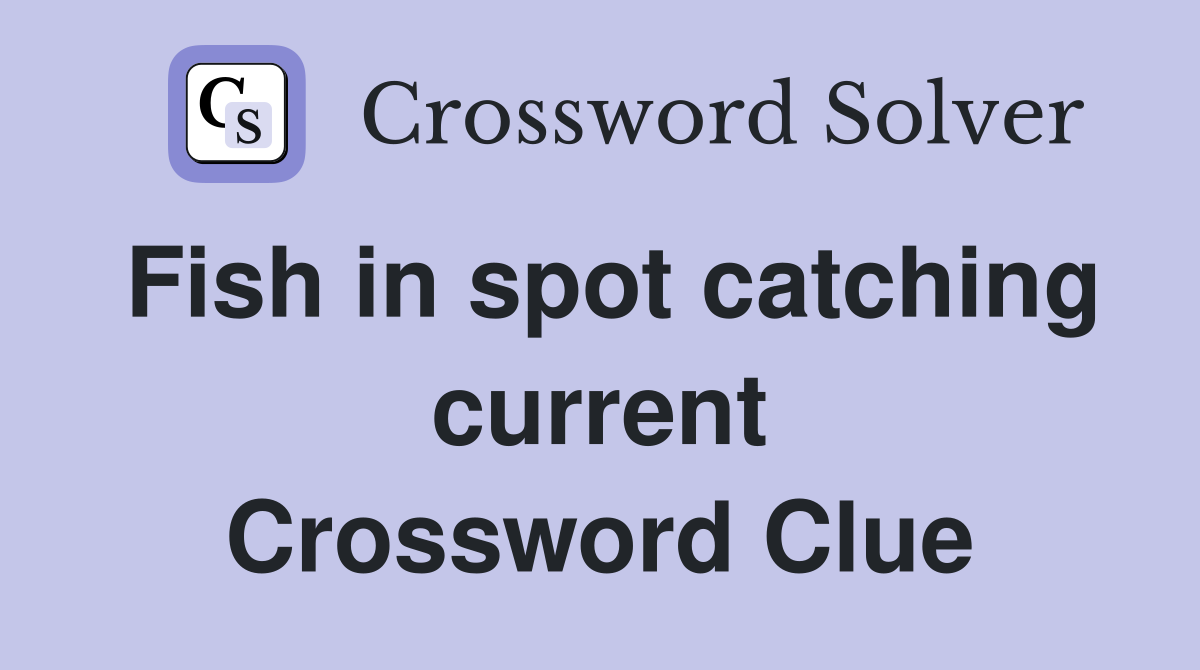 Fish in spot catching current Crossword Clue