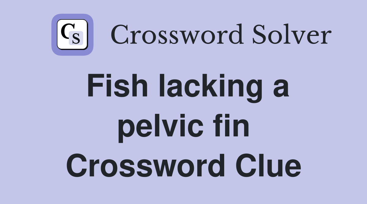 Fish lacking a pelvic fin Crossword Clue