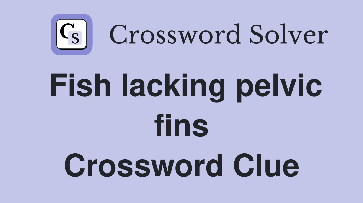 Fish lacking pelvic fins Crossword Clue