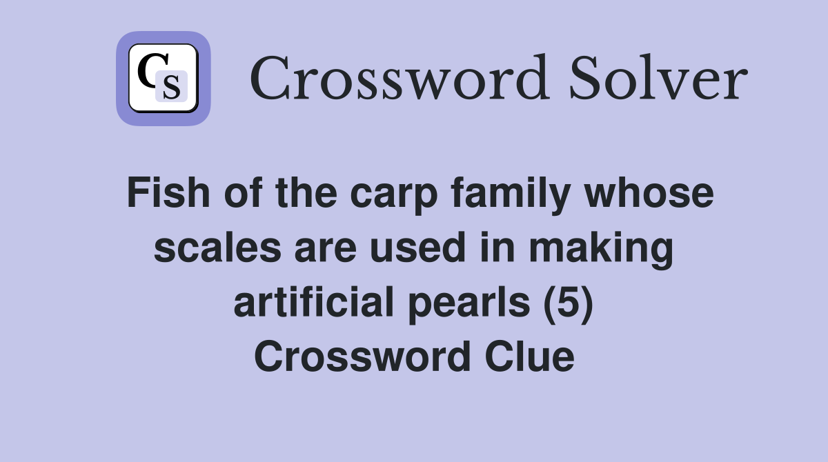 Fish of the carp family whose scales are used in making artificial pearls (5) Crossword Clue