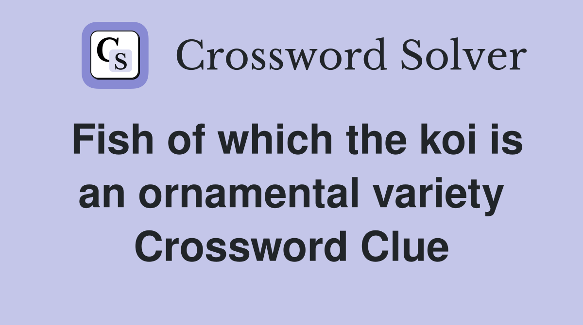 Fish of which the koi is an ornamental variety Crossword Clue