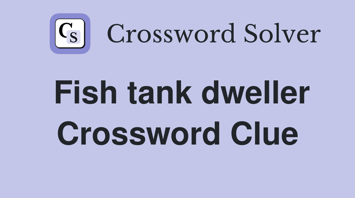 Fish tank dweller Crossword Clue