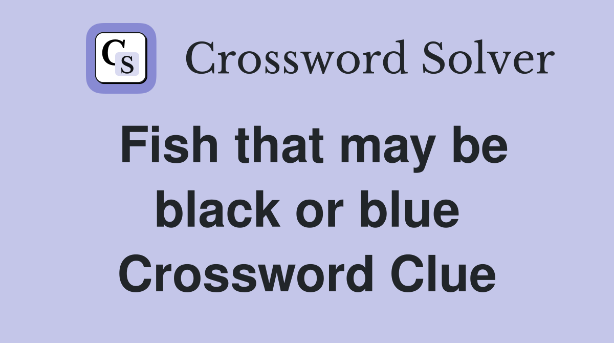 Fish that may be black or blue Crossword Clue
