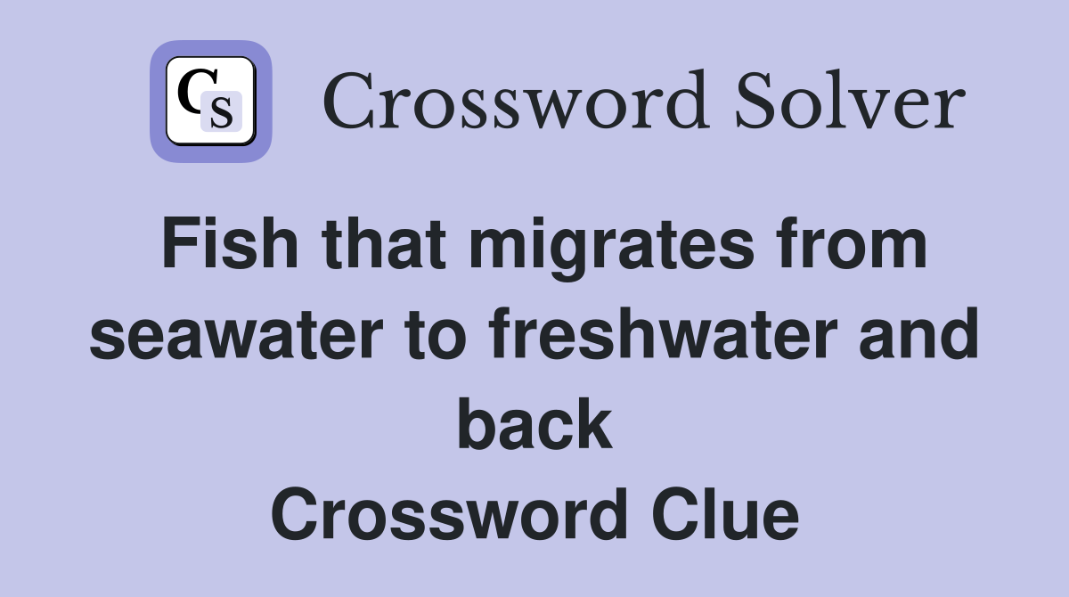 Fish that migrates from seawater to freshwater and back Crossword Clue