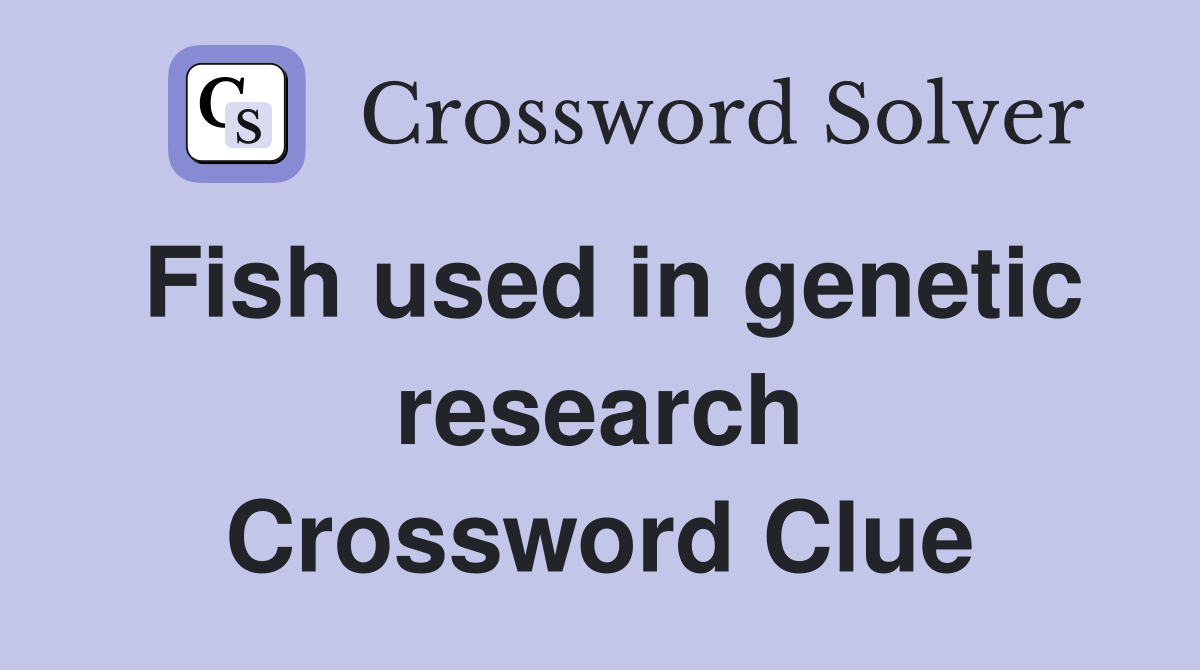 Fish used in genetic research Crossword Clue